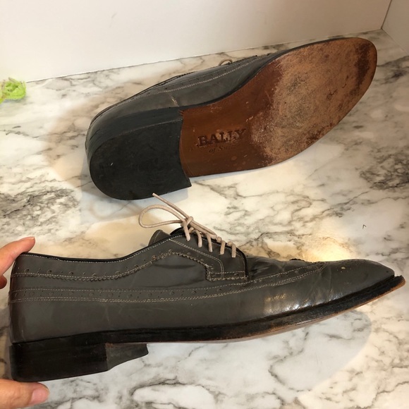 Ballys’s of Switzerland Grey Leather Wingtip - Picture 7 of 8